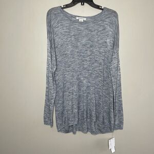 LIZ CLAIBORNE Sweater Womens Large Heather Blue Pullover Tunic NEW Lightweight